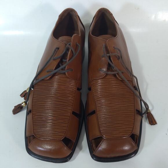 Florsheim Barletta Shoes Men\'s 9 M Brown Leather Open Breathable Italy Grappa main image 5